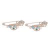 2Pcs Rhinestone Brooch Pins Multi Purpose Exquisite Workmanship Fashion Design Blue Brooches Jewelry for Parties Daily