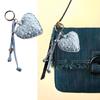 Charming Denims Heart Keychain Cute Design Sturdy Fabric Perfect For Keyrings Bags Gift Giving