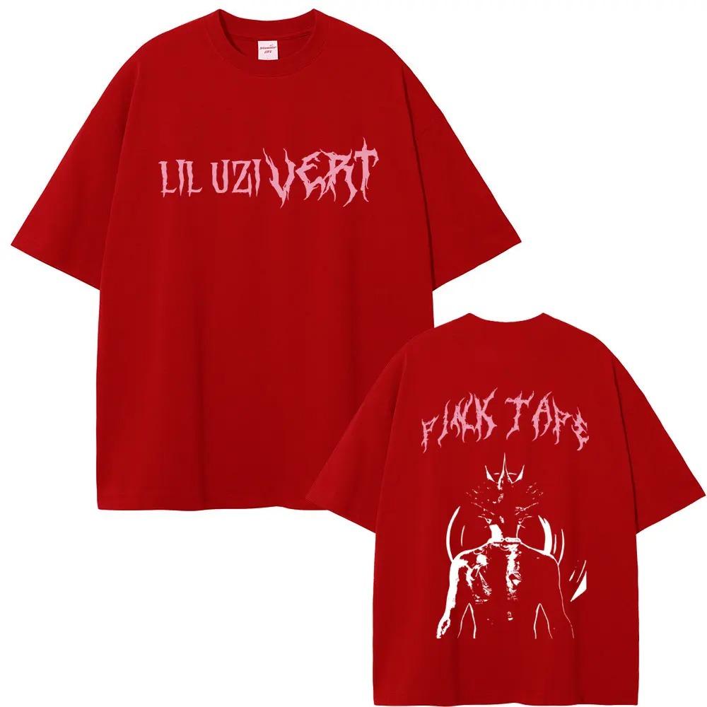 Rapper Lil Uzi Vert Pink Tape Tshirt Unisex Hiphop Fashion Loose Short Sleeve Tshirt Women Casual Vintage Fashion Tshirt