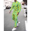 Herren Anzug Sportbekleidung Gelbe Ente Aufdruck Langarm T-Shirt, modischer Herren Pullover, lässiges Sport Hosen Set