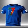 Short-sleeved Round Neck Fashionable and Casual Portuguese No. 7 Graphic Printed T-shirt, Adult Men's Daily Casual Sportswear