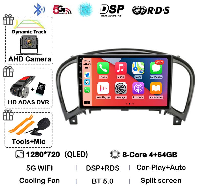 Android 14 Carplay Auto For Nissan Juke YF15 2010 2011 2012 2013 2014 Car Radio Multimedia Video Player GPS Stereo 360 Camera 4G
