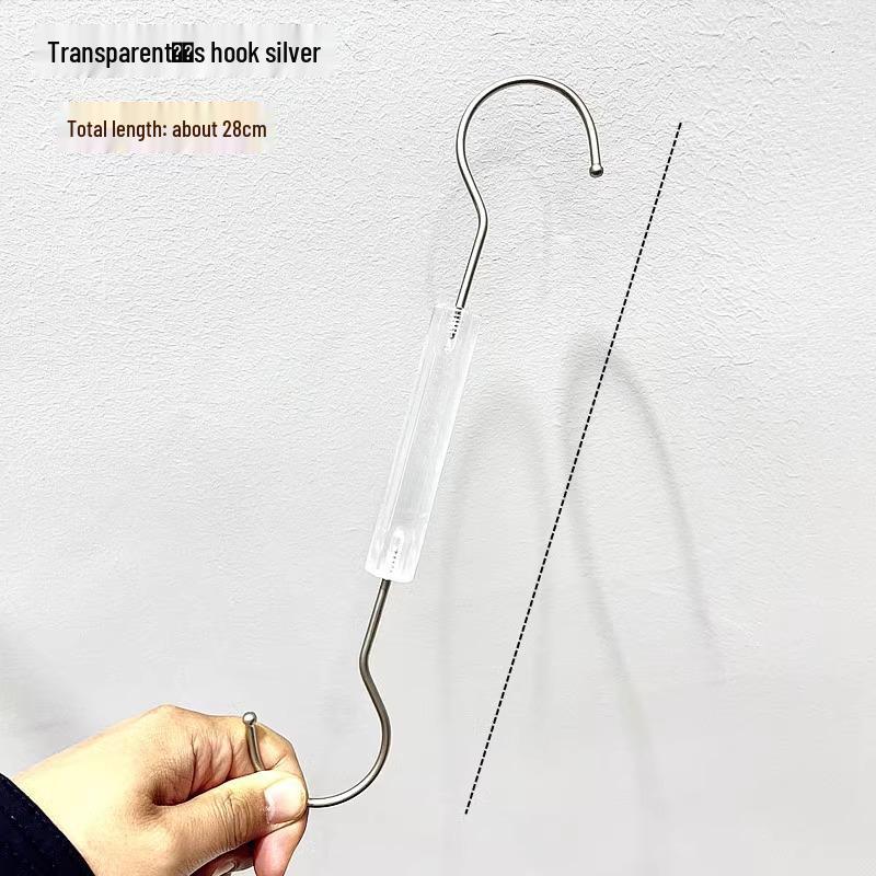 Large Transparent Crystal Acrylic Clothes Hook Clip with Stainless Steel for Socks and Pants