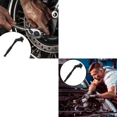 Adjustable Head Ratcheting Wrench Socket Bit High Strength Steel Portable Design