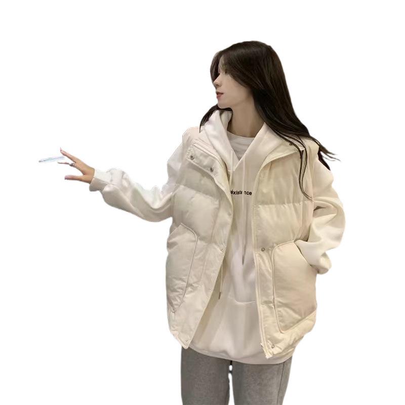 2024 Korean Style Autumn/Winter Down Cotton Vest: Short, Versatile, Sleeveless, Fashionable, and Thickened Outerwear