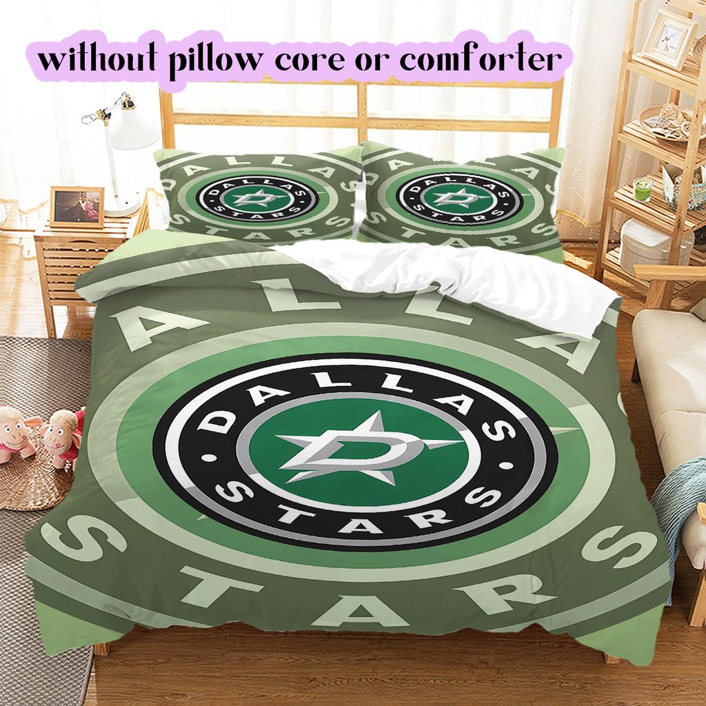 Ice Hockey Logo Pattern Bedding Quilt Set Quilt Cover Pillowcase Home Decoration Birthday Gift (1*duvet Cover+ 2*pillowcase, Without Core)