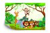 Photomural Happy Animals In The Jungle Self-Adhesive Mural 254x184