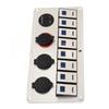 Rocker Switch Panel 8 Gang 12‑24V 5 Pin Blue Light Toggle On Off Lights Control Switch Panel