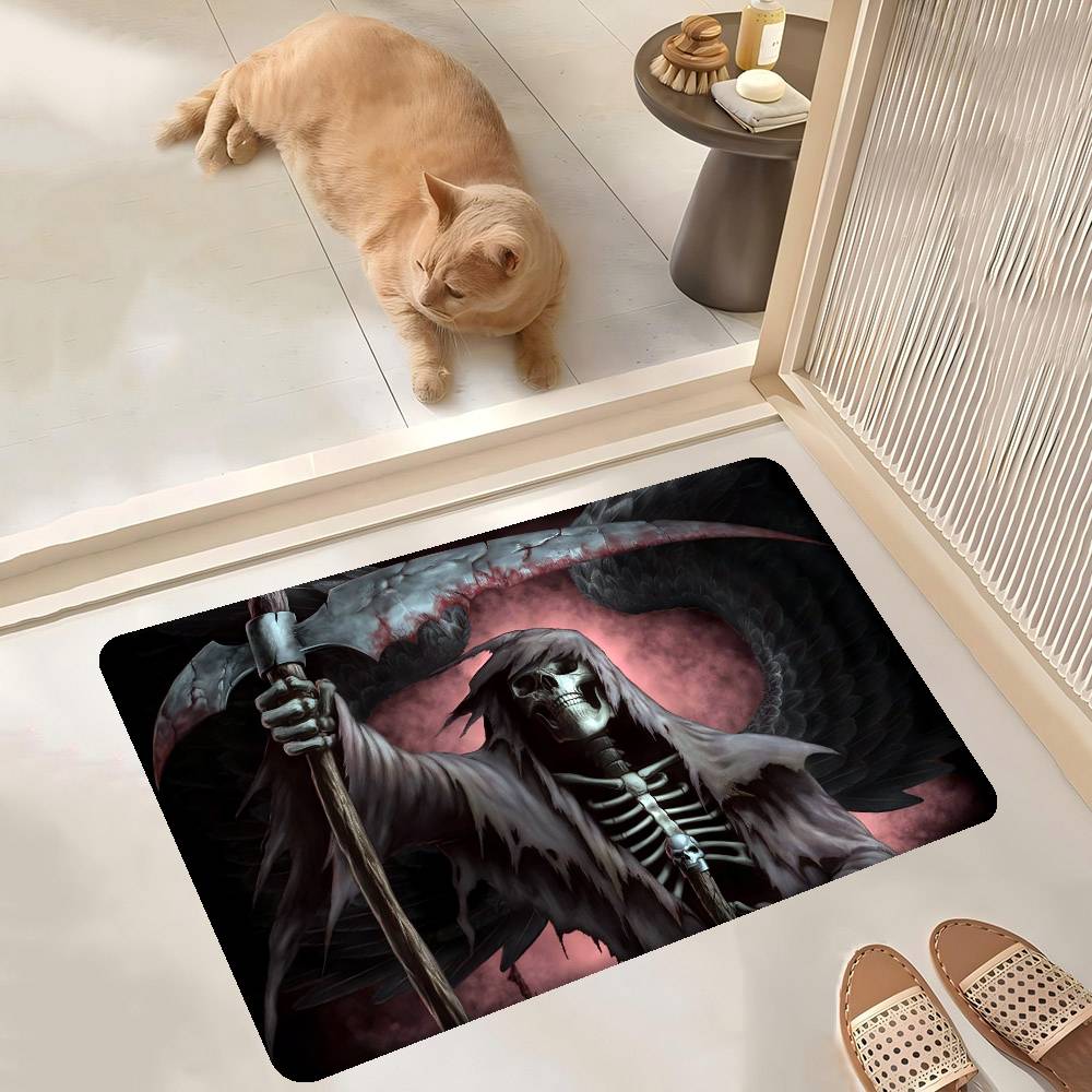 D-Dark Grim Reaper Anime Entrance Door Mat Nordic Style Home Doormat Bathroom-Toilet Mats Bedroom Hotel Decor Mat