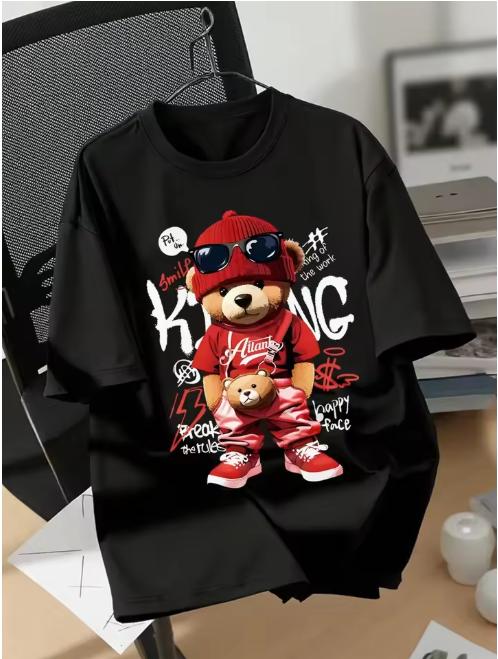 Hip Hop Style Printed Anime Cottont Shirt 2026new Unisex Unisex Casual Loose Fit Short Sleeve Top Breathable Comfortable Summer Tee