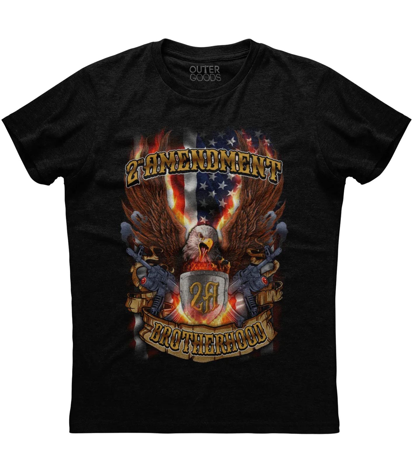 2nd Amendment Brotherhood Eagle American Flag Patriotic TShirt Summer Cotton ONeck Short Sleeve Mens T Shirt New S3XL S