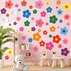 1 Stück Cartoon Bunte Blumen Wandaufkleber für Autoglas Babyzimmer Wanddekalogue Wohnzimmer Kinder Heimdekor Schlafzimmer Dekoration