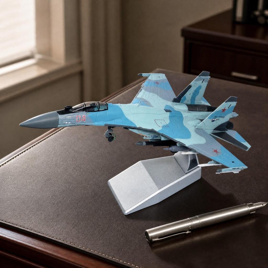 1/100 Scale Su-35 Fighter Model Gift-Ready for Collector Cabinet