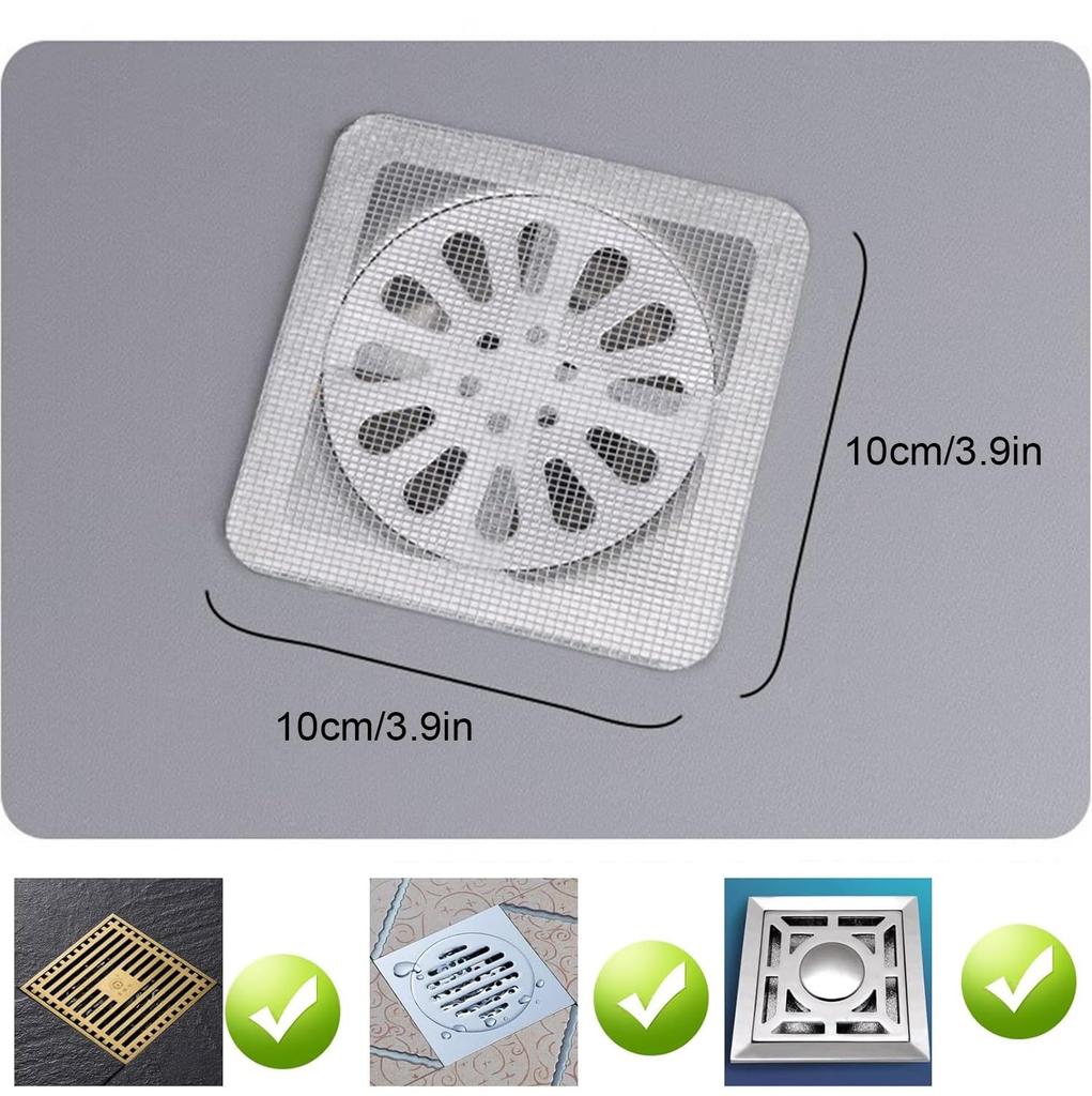 Shower Drain Cover Disposable Hair Catcher Mesh Stickers Easy to Install Clean Suit For Bathtub Kitchen Sink For Human Pet Hair