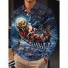 Christmas Men's Polo Shirt Santa Claus 3d Print Autumn Long Sleeve Shirt Casual T-shirt for Man Fashion Harajuku Men's Clothing