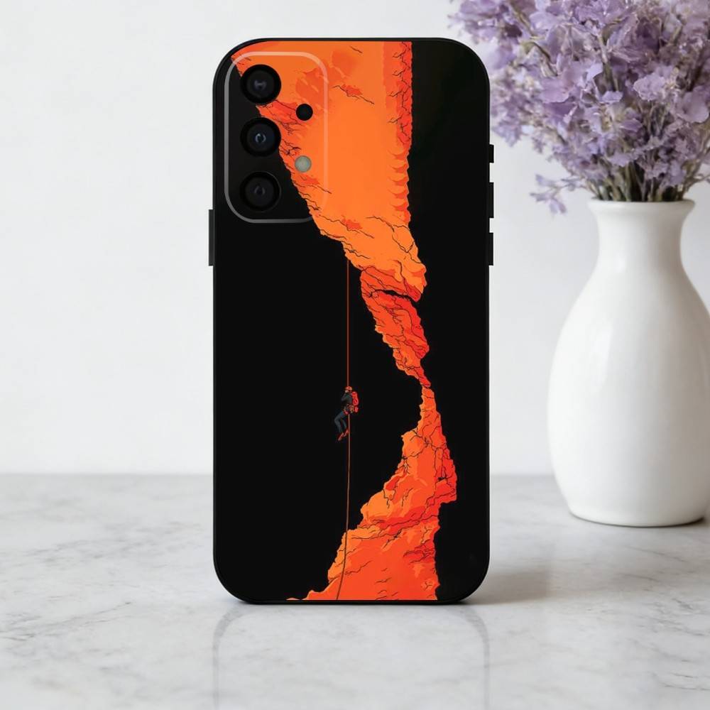 R-Rock C-Kletterwand Kunst Handyhülle Für Samsung Galaxy A73,A72,A71,A70,A53,A52,A51,Andere Weiche Schwarze Hülle