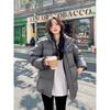 Womens Short Puffer Jacket With Hood White Duck Down Warm Loose Fit Small Stature Students Casual Winter Coat