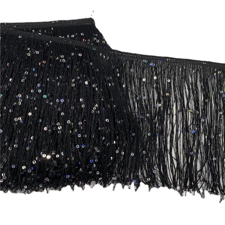 Sequin Encryption Thickened 20Cm Wide Nylon Row Beard Latin Dance Fringed Lace Dance Clothing Accessories