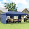 Folding Canopy 6x3 M Pop Up With 4 Removable Side Panels Garden Gazebo With 2 Windows And Carry Bag Blue
