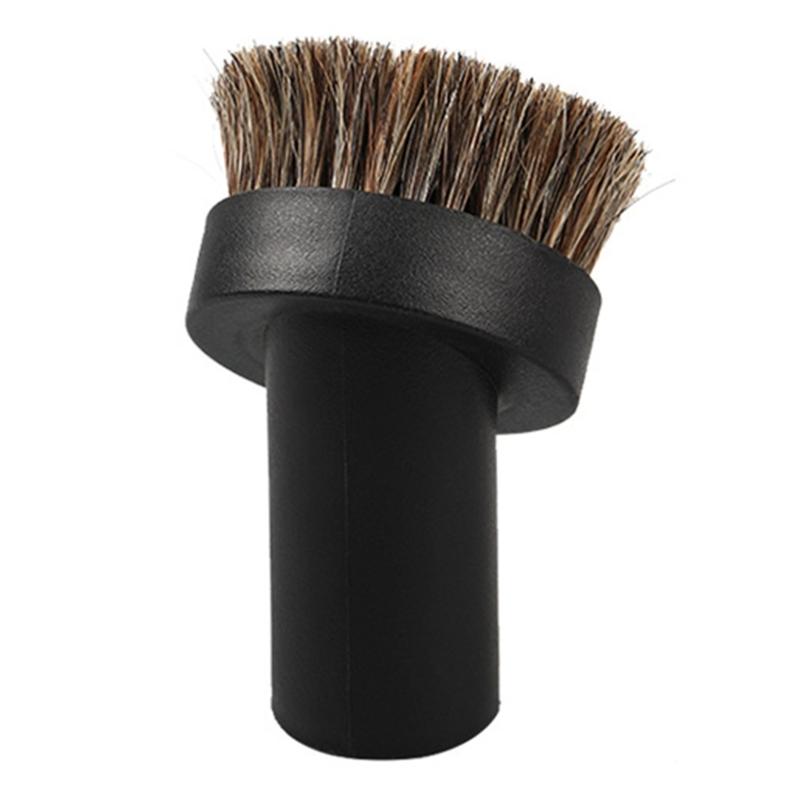 3.6cm/2.5cm Universal Long Horse Hair Round Brush Vacuum Cleaner Brush Crevice Attachment With Converting Adapter