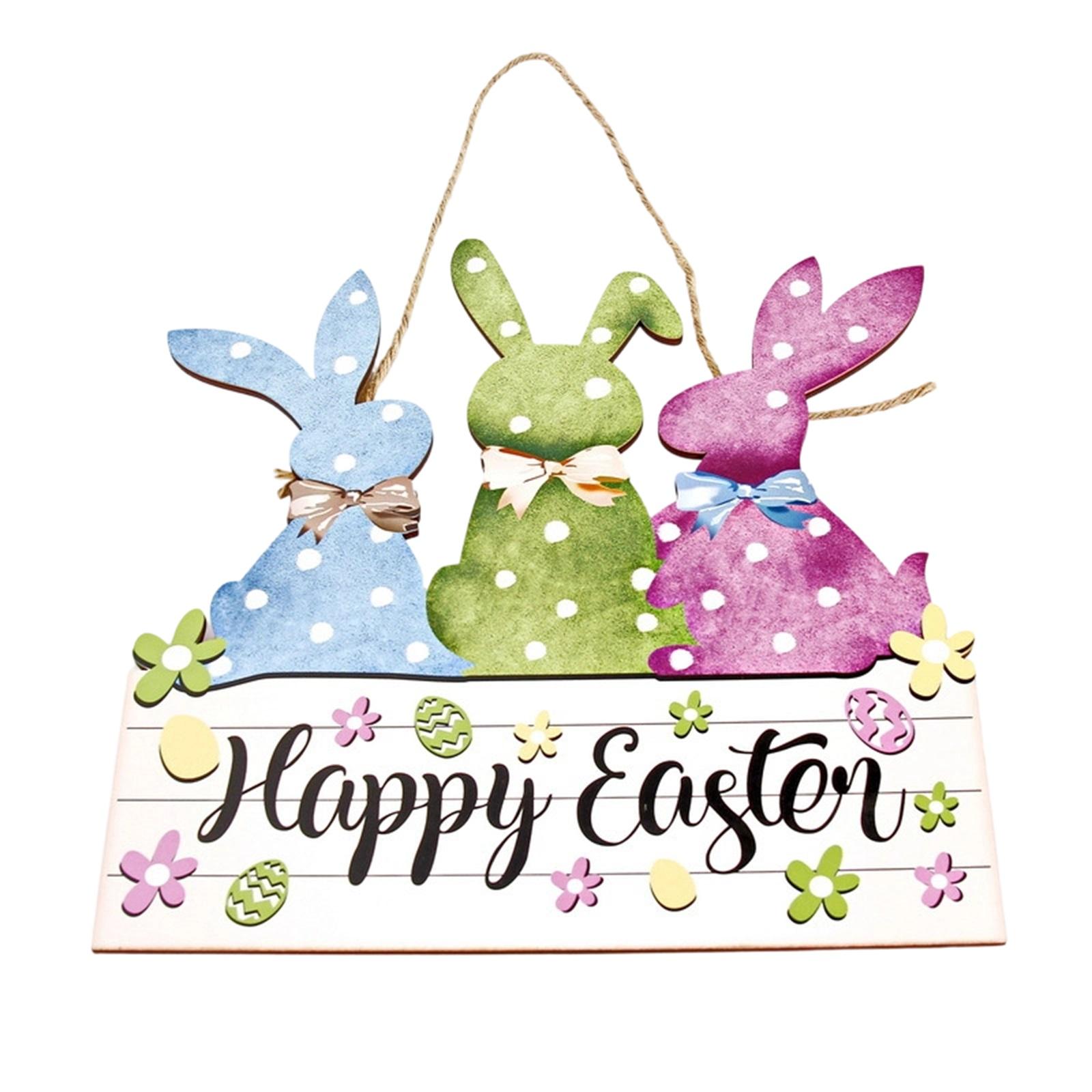 Пасхальная мультяшная деревянная подвеска с логотипом, Весенняя деревянная декоративная подвеска, Пасхальное украшение