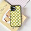 Green & Orange Check Phone Case For iPhone 17,16,15,14,13,12,11 Plus,Pro Max,XS,Colorful Silver Black Cover