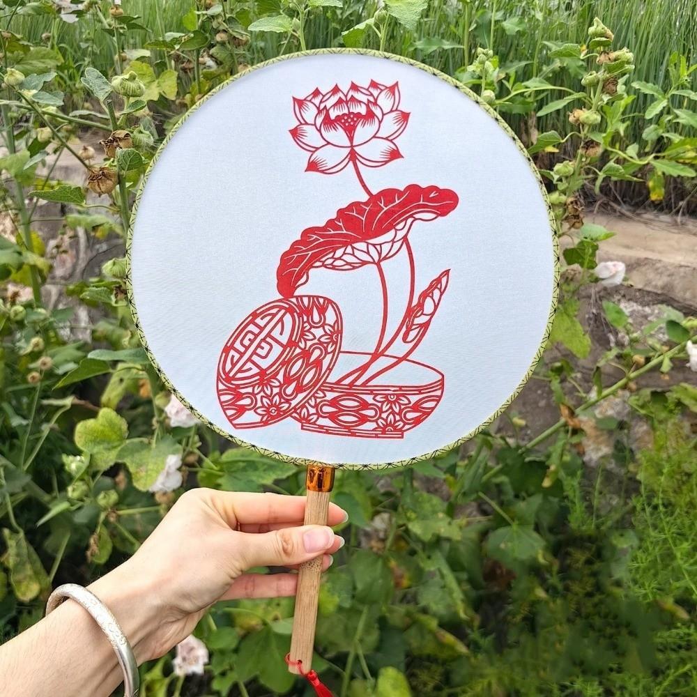 Vintage Round Hand Fan Artistic Silk Handheld Fans Decorative Fan Classical Fan  Photography Props