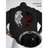 Casual Black and White Rose Wing Pattern Trendy 100% Pure Cotton Men T-shirt for Summer Street Style Short Sleeve