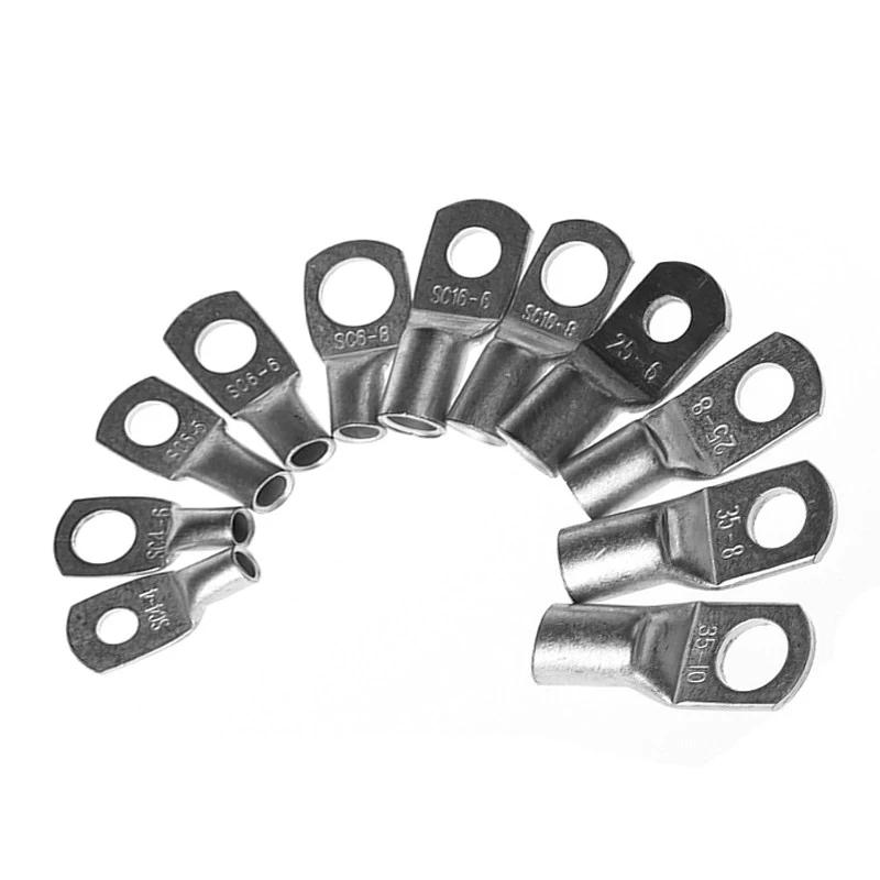 100/500 pcs  Copper Wire Lugs Ring Connector Bare Cable SC Crimp Terminal SC6-5 SC6-6 SC6-8 SC10-6 SC10-8 SC16-6 SC16-8 SC26-6