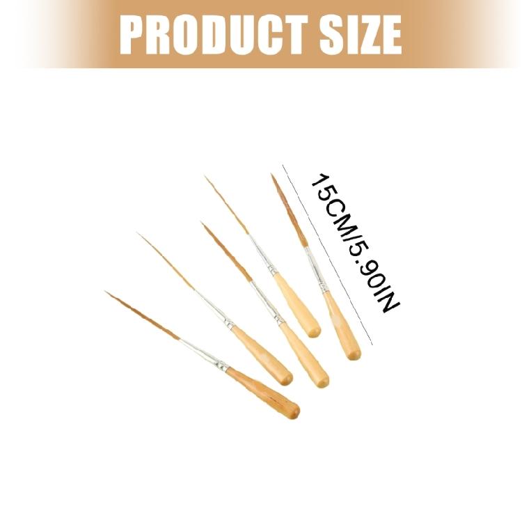 Pack of 5 Artisanal Brushes Featuring Short Grip and Elastic Bristles for Oil Gouache Creations Detailed Work