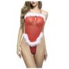 Women's Christmas Sexy Underwear  Plush Side Suspender  Sexy Mesh