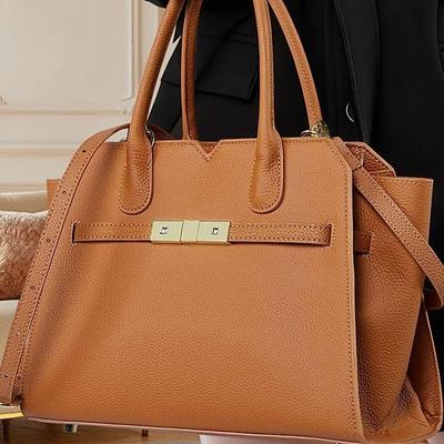 Large Capacity Versatile Mom Bag 2025 New Platinum Bag Fashionable High-end Single Shoulder Crossbody Bag Genuine Leather Women's Bag
