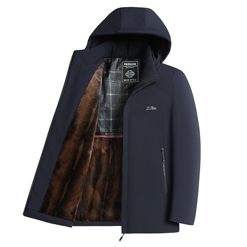 Night Hawk Paul s Winter Fleece-Lined Jacket for Men - Mid-Length 195 (165-180 jin) темно-синий