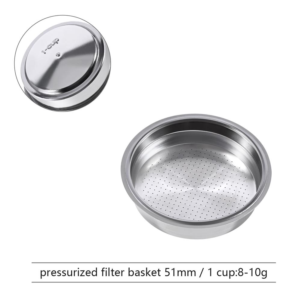 51MM/54MM/58MM Ciśnieniowy 1-otworowy Koszyk Filtra do Kawy Pojedynczy/Podwójny Kubek Pasuje Do Portafiltrów Akcesoria Narzędzie do Kawy Espresso