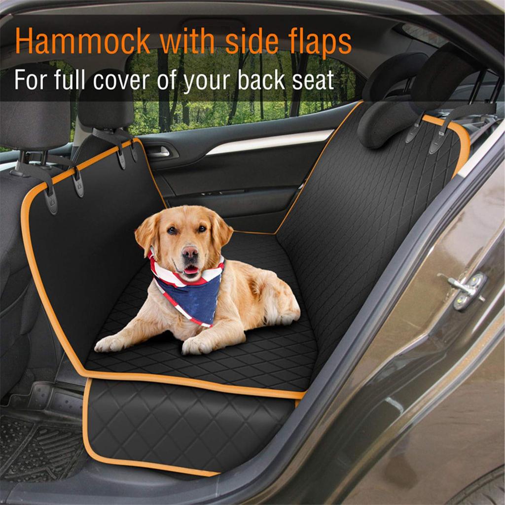 Dog Car Seat Cover Waterproof Scratch Proof Pet Seat Cover for Back Seat Cars Trucks SUVs Orange