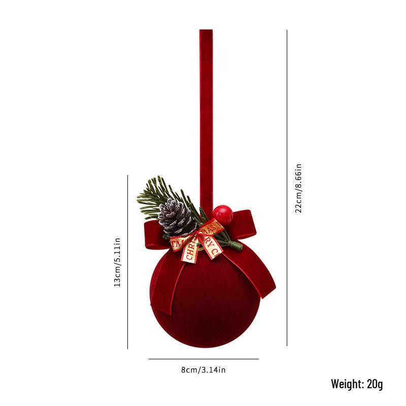 Nordic Flocked Christmas Bell Hanging Decoration