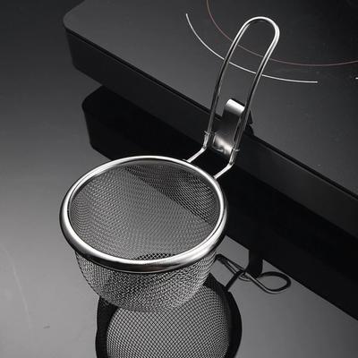 Stainless Steel Mesh Strainer Spoon Wall-mounted Long Handle Frying Filter Basket With Hook Multi-Purpose