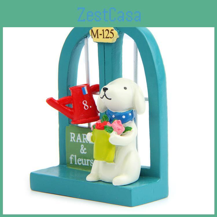 Cute Windowsill Cartoon Flower Puppy Scene Mini Model Ornament For Decor Garden