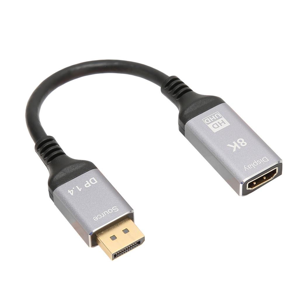 DisplayPort 1.4 to HD Multimedia Interface 2.1 Cable 8K 48Gbps Support HDR 3D AV Adapter Cord for Laptop PC TV Projector