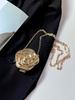 Metallic Rose Flower Mini Box Bag With Magnetic Closure For Daily Fashion Accessories
