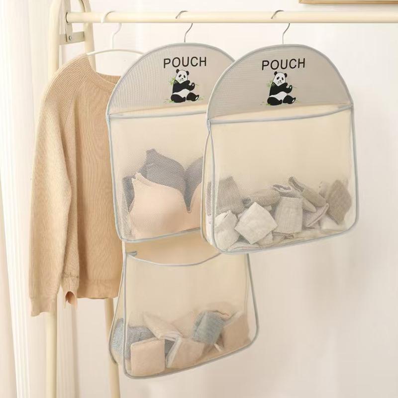 Multi-Layer Storage Mesh Bag Save Space Large Capacity Socks Storage Bags Wardrobe Hanging Multi-Function