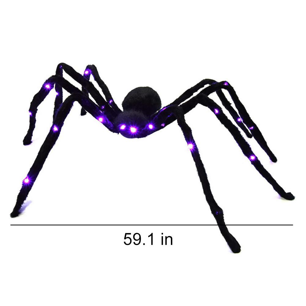 75cm/90cm/120cm/150cm Luminous Halloween Spider Scary Big LED Spider Web Haunted Indoor Outdoor Halloween Decorations Props