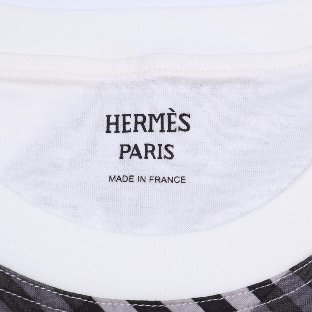HERMES [New/Domestic Regular/25 Years Made] 5E4518DE Coaching Remix T-shirt dress 36 White / blackUsed