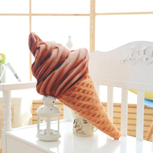 Zoet IJs Knuffelkussen Gevuld Hoorn Voedsel Zomersnack Knuffel Vier Kleuren Zitkussen Bank Stoel Decor Vriendin Cadeau