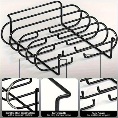 1PC Non-Stick BBQ Rib Rack Stand Barbecue Steaks Racks Beef Ribs Grill Black for Gas Smoker BBQ Tools