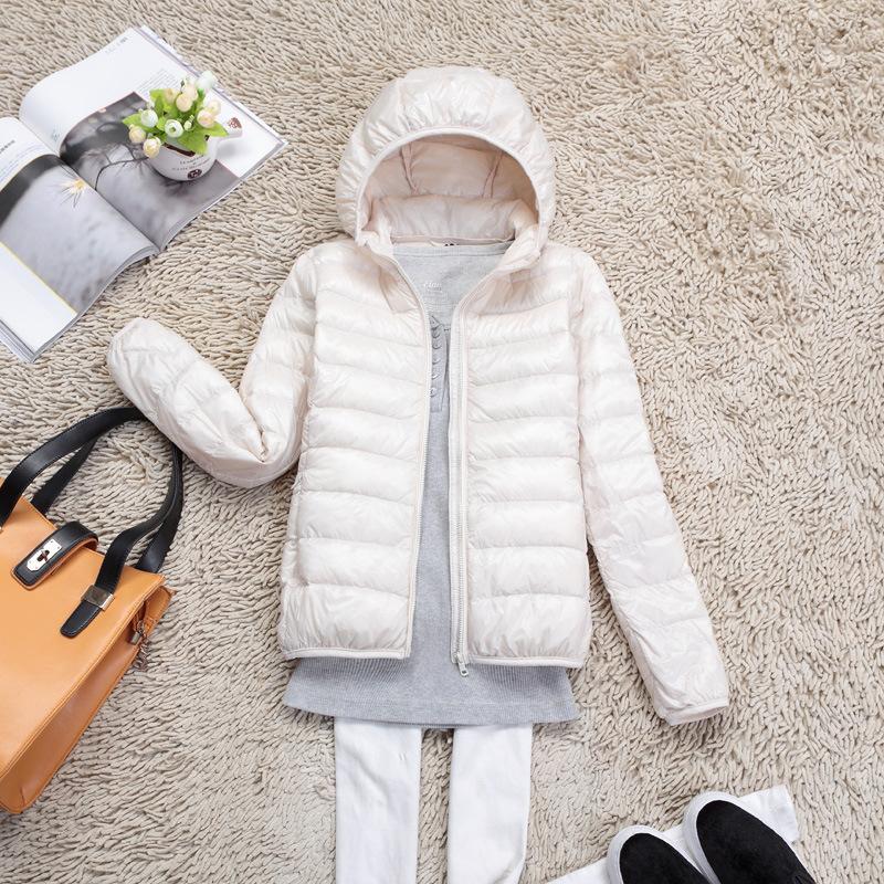 2024 Autumn and Winter New Women's Hooded Light Down Jacket Short Casual Thin Down Jacket Large Size Winter Clothing