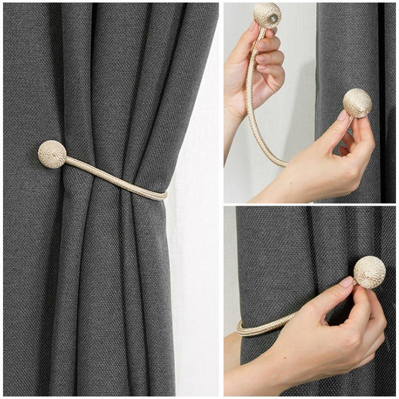 1Pc Magnetic Curtain Tieback High Quality Holder Hook Buckle Clip Curtain Tieback Polyester Decorative Home Accessorie WBL