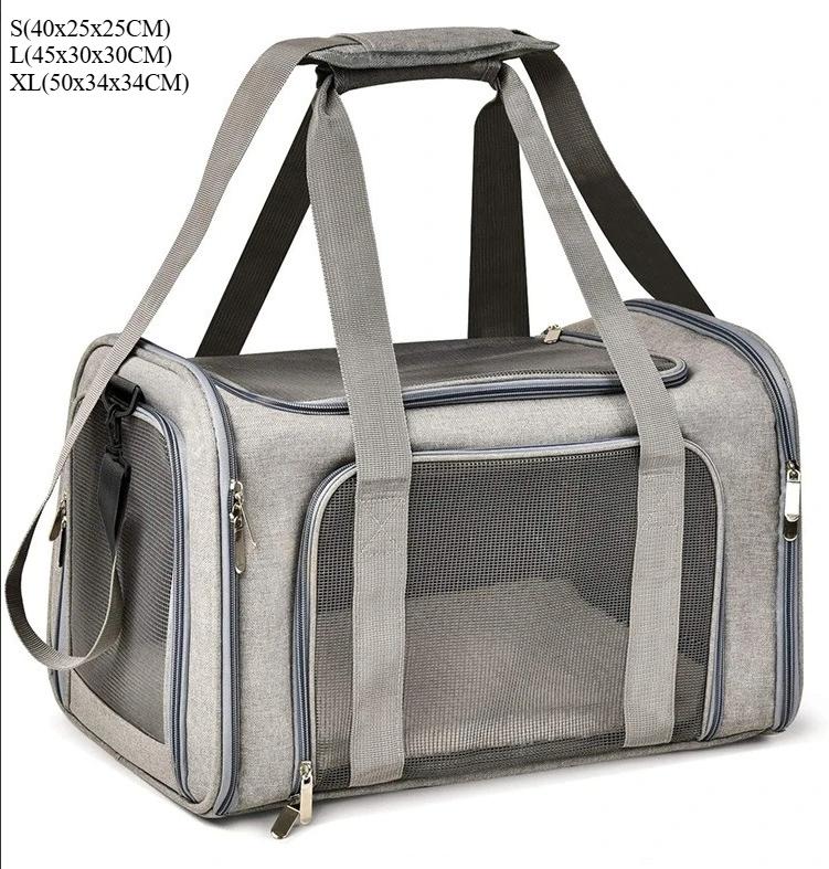Ventilated Pet Carrier Bag Soft-Sided Airline-Approved Backpack Travel Supply for Small Dog Cat Pet Carrier Bag Side Ventilated