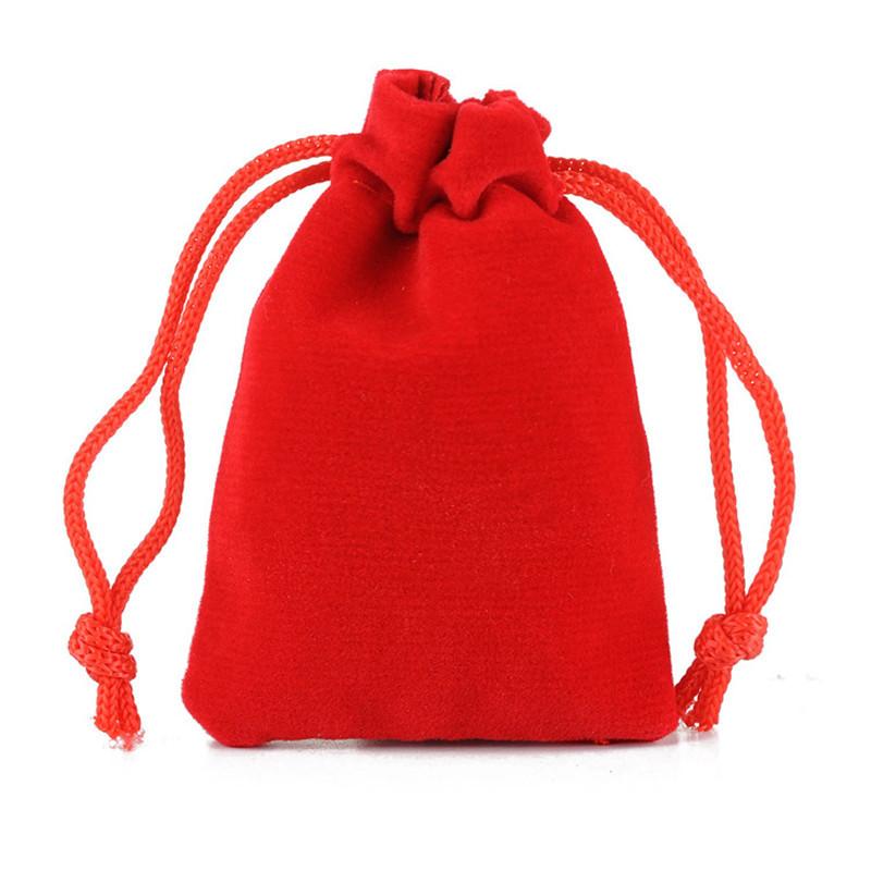 10 Pcs/Lot Velvet Package Bags for Jewelry 8x10/12x15/15x20/20x25cm Wedding Candy Christmas Gift Pouches with Drawstring