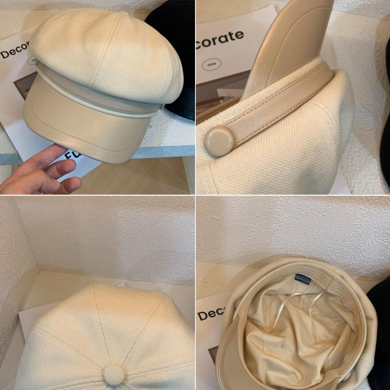 Autumn and winter octagonal hat woolen female painter duck tongue versatile face small tide high-end hat